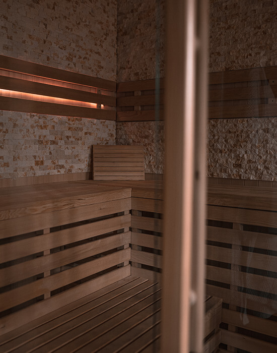 Detailaufnahme Innenbereich einer Sauna im Hotel brandgut in Viehhofen